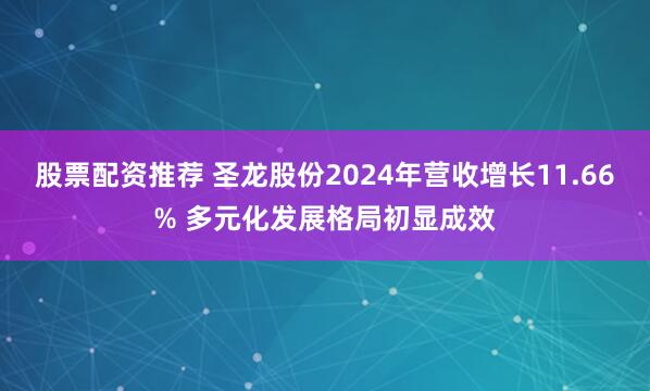 股票配资推荐 圣龙股份2024年营收增长11.66% 多元化发展格局初显成效